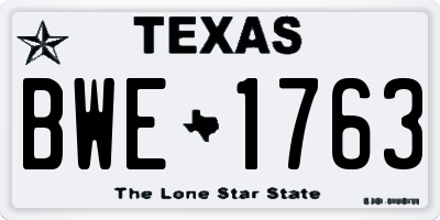 TX license plate BWE1763