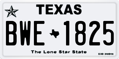 TX license plate BWE1825