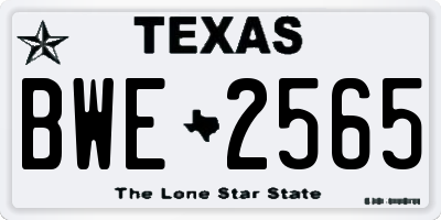 TX license plate BWE2565