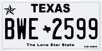 TX license plate BWE2599