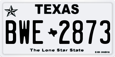 TX license plate BWE2873