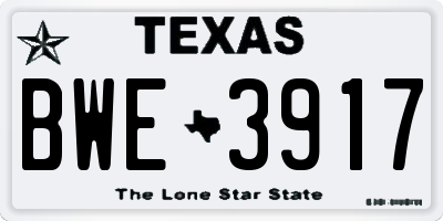 TX license plate BWE3917