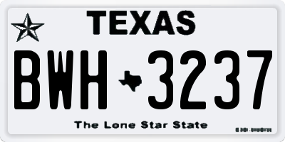 TX license plate BWH3237