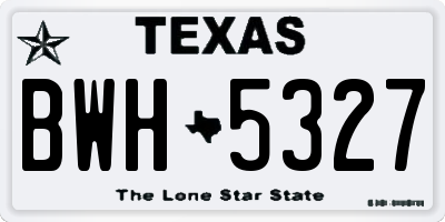 TX license plate BWH5327