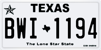 TX license plate BWI1194