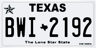 TX license plate BWI2192