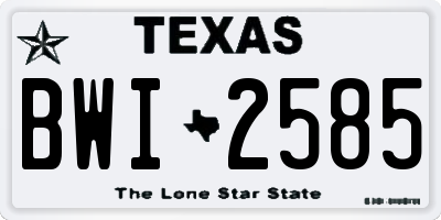 TX license plate BWI2585