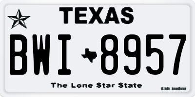 TX license plate BWI8957