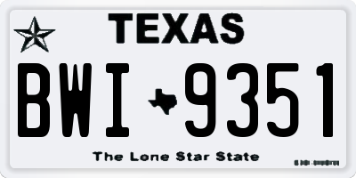 TX license plate BWI9351