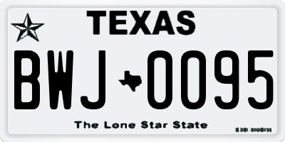 TX license plate BWJ0095