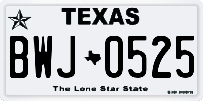 TX license plate BWJ0525