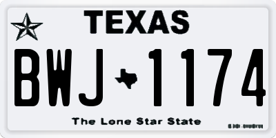 TX license plate BWJ1174