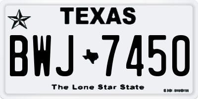 TX license plate BWJ7450