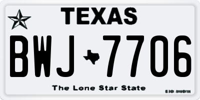 TX license plate BWJ7706