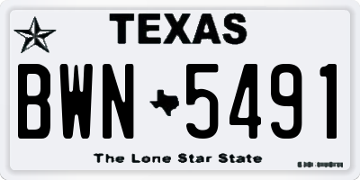 TX license plate BWN5491