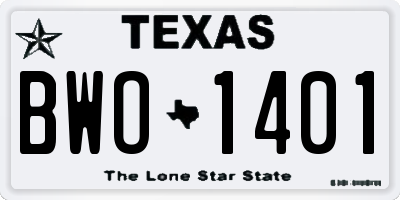 TX license plate BWO1401