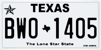 TX license plate BWO1405