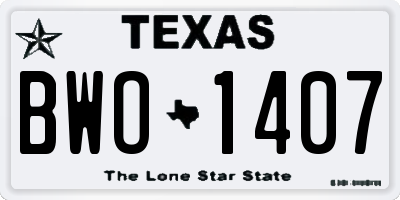 TX license plate BWO1407