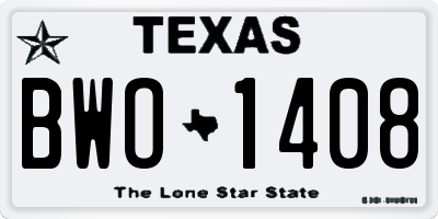 TX license plate BWO1408