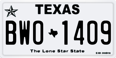 TX license plate BWO1409
