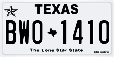 TX license plate BWO1410