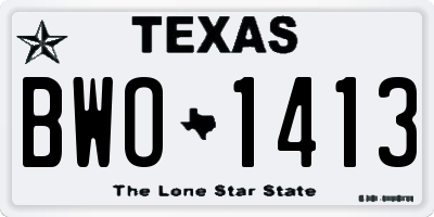 TX license plate BWO1413