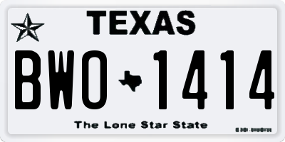 TX license plate BWO1414