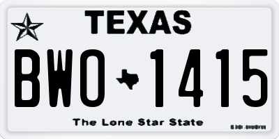 TX license plate BWO1415