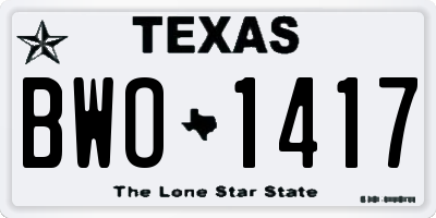 TX license plate BWO1417