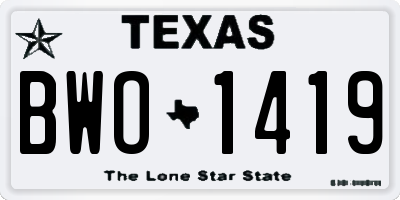 TX license plate BWO1419