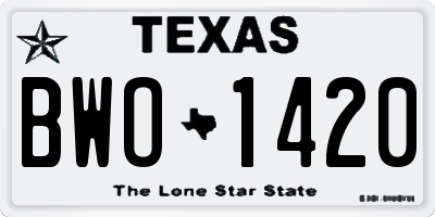 TX license plate BWO1420