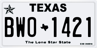 TX license plate BWO1421