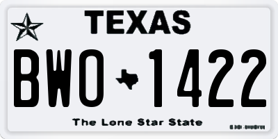 TX license plate BWO1422