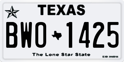TX license plate BWO1425