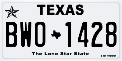 TX license plate BWO1428
