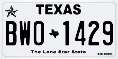 TX license plate BWO1429