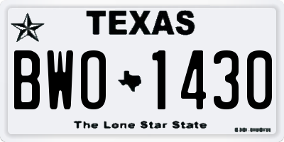 TX license plate BWO1430