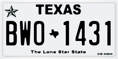TX license plate BWO1431