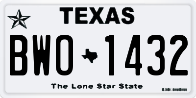 TX license plate BWO1432