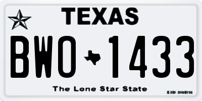 TX license plate BWO1433