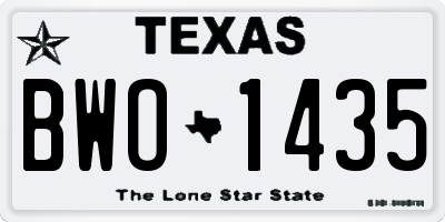 TX license plate BWO1435