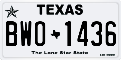 TX license plate BWO1436