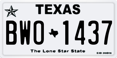 TX license plate BWO1437