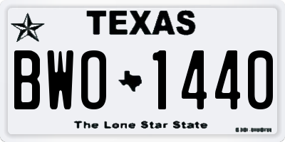 TX license plate BWO1440