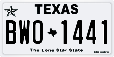 TX license plate BWO1441