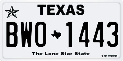 TX license plate BWO1443