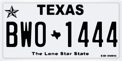 TX license plate BWO1444