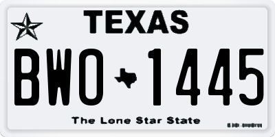 TX license plate BWO1445