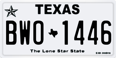 TX license plate BWO1446