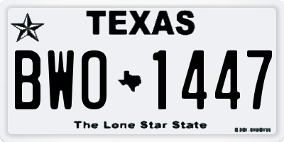 TX license plate BWO1447